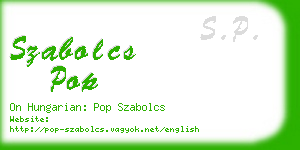 szabolcs pop business card